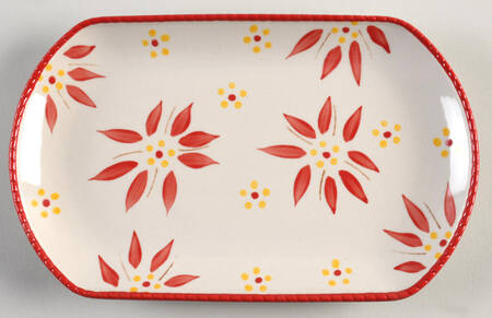 Old World Red 9" Rectangular Serving Platter by Temp-Tations