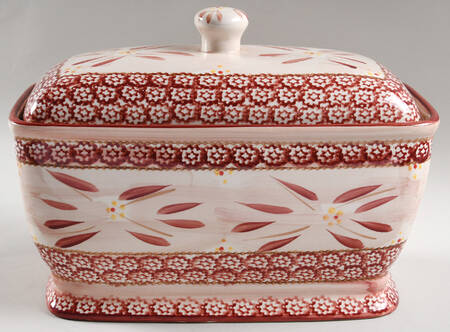 Old World Red Bread Box & Lid by Temp-Tations