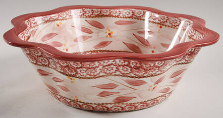 Old World Red Bowl-Fluted/Round 12" by Temp-Tations