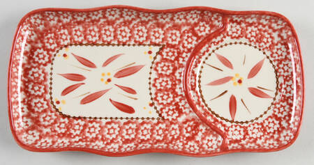 Old World Red 11" Rectangular Snack Tray by Temp-Tations