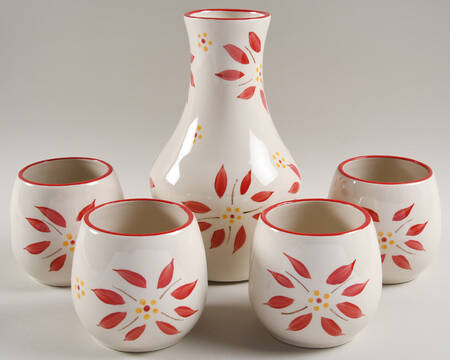 Old World Red (5 Piece) Sake Set by Temp-Tations
