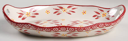 Old World Red 16" Rectangular Serving Platter by Temp-Tations