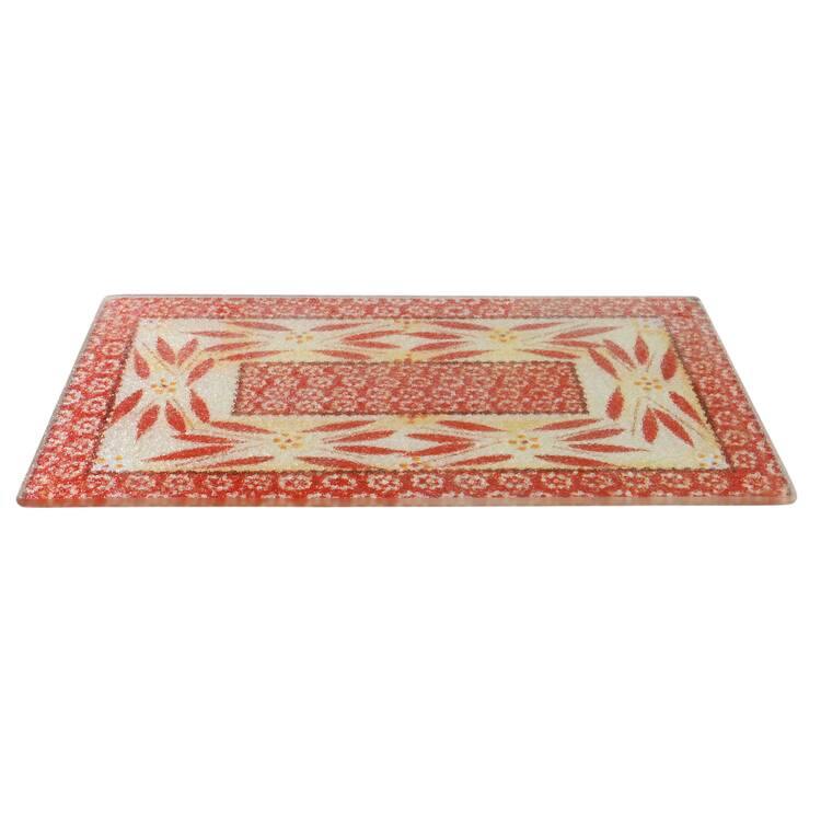 Old World Red Glass Trivet for 10" Rectangular Baker by Temp-Tations