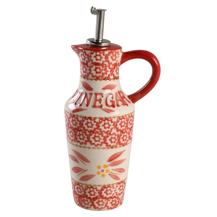Old World Red Vinegar Jar & Drizzle Spout