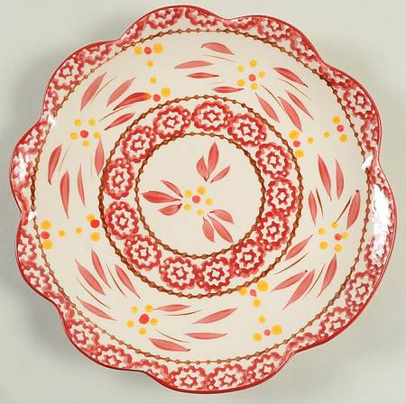 Old World Red Salad Plate by Temp-Tations