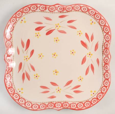 Old World Red Square Dinner Plate by Temp-Tations