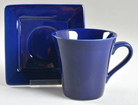 Nova Cobalt Blue (Navy) Flat Cup & Saucer Set