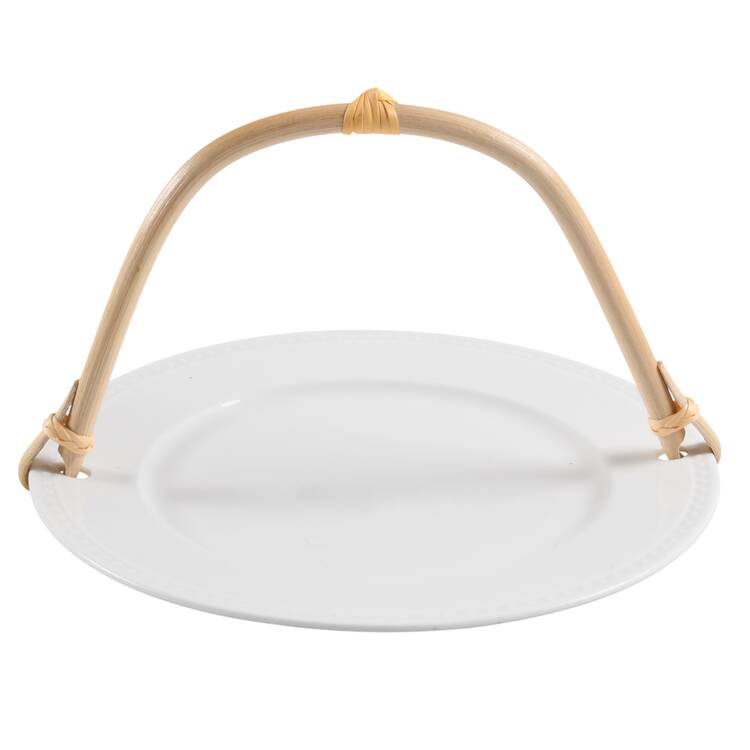 Otella 5 3/8"-5 5/8" Bamboo Handled Serving Plate  HC
