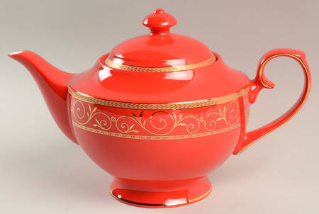 Ruby Filigree Teapot & Lid
