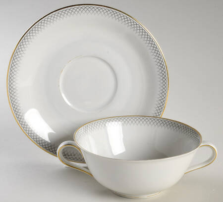 TIR669 Flat Cream Soup Bowl & Saucer Set