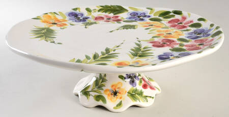 Rose Prairie Footed Cake Plate
