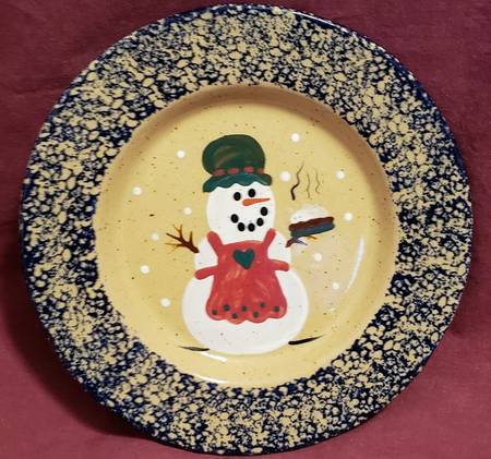 Snowman Family Tree Salad Plate