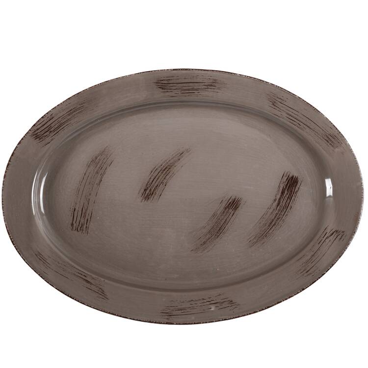 Sonoma Warm Gray 17" Oval Serving Platter