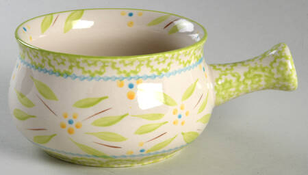 Old World Lime Green One Stick Handled Soup/Snack Bowl (use with SNTR12)