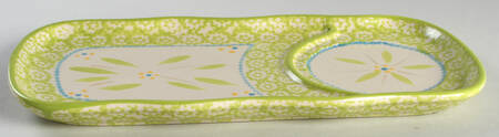 Old World Lime Green 12" Rectangular Snack Tray