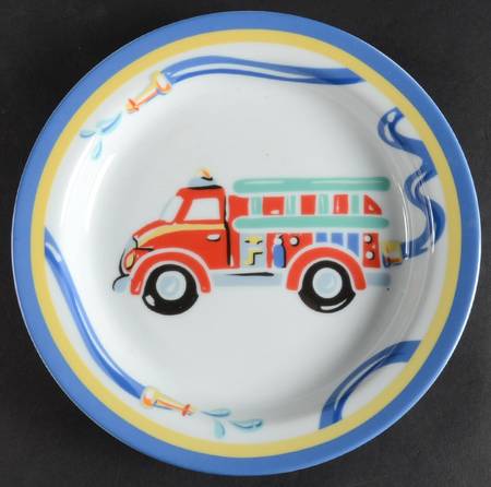 Fire Station-Blue Child's Plate