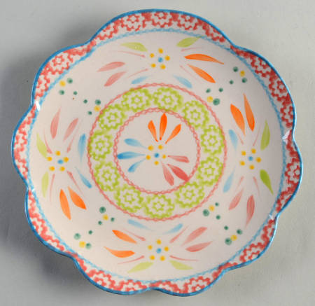 Old World Springfetti Scalloped Salad Plate