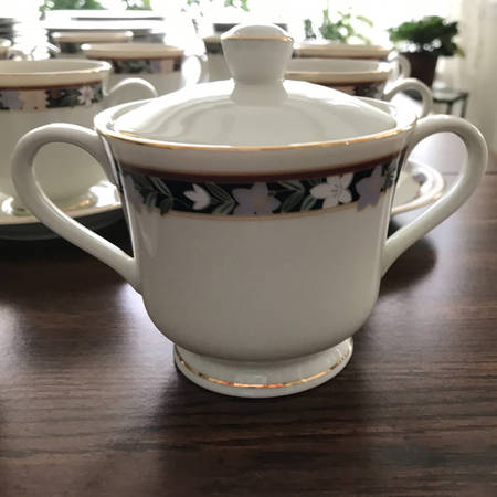 Black Autumn Sugar Bowl & Lid