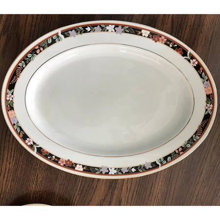 Black Autumn 14" Oval Serving Platter