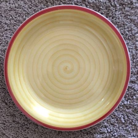 Circa Yellow Spiral (Red Trim) by Tabletops Unlimited