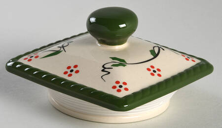 Old World Poinsettia Lid for Small Canister