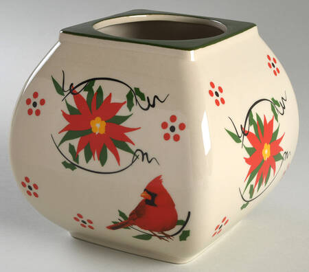 Old World Poinsettia Large Canister No Lid