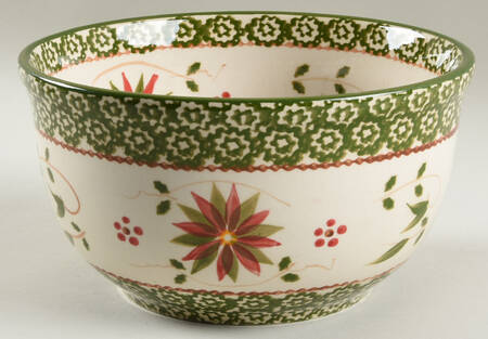 Old World Poinsettia 8" Mixing Bowl