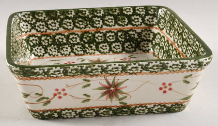 Old World Poinsettia 8" Square Baker