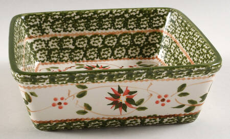 Old World Poinsettia 7" Square Baker