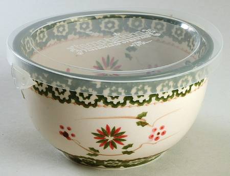 Old World Poinsettia 5" Mixing Bowl & Plastic Lid