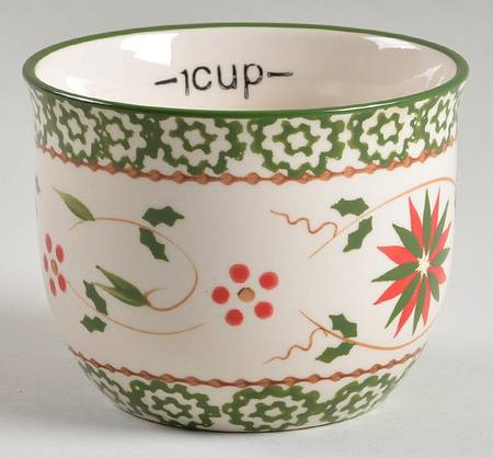 Old World Poinsettia 1 Cup Measuring Cup