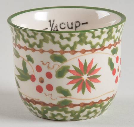 Old World Poinsettia 1/4 Cup Measuring Cup