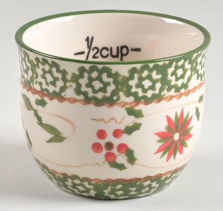 Old World Poinsettia 1/2 Cup Measuring Cup