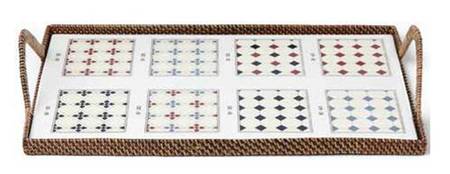 Diamant No 10 17" Rectangular Tray with Rattan Holder
