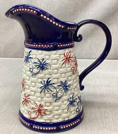 Floral Lace Basketweave Firework 64 Oz Pitcher
