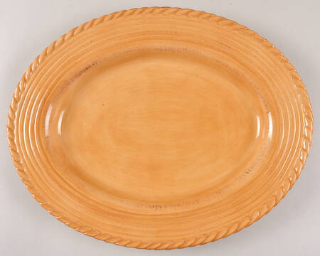 Lucca Yellow 18" Oval Serving Platter