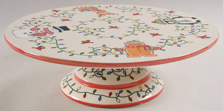 Winter Whimsy 13" Diameter Pedestal Cake Stand