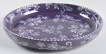 Floral Lace Eggplant Deep Salad Plate