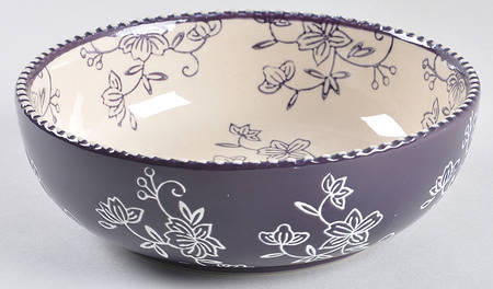 Floral Lace Eggplant Coupe Soup Bowl