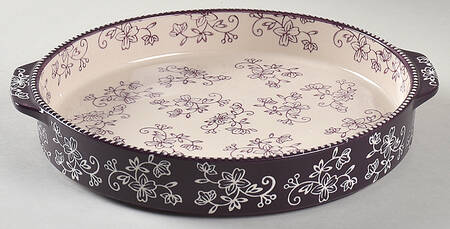Floral Lace Eggplant 9" Round Multifunction Baker