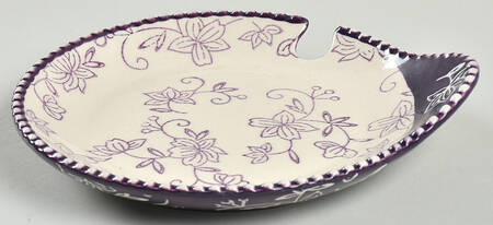 Floral Lace Eggplant Lid-It Saucer for 24 Oz Soup Mug