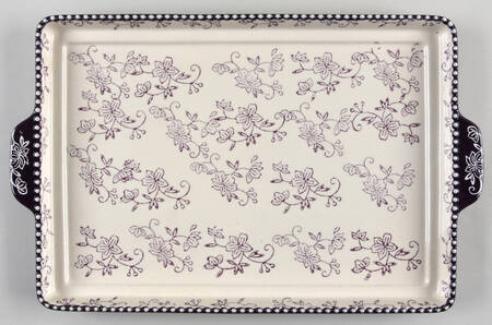 Floral Lace Eggplant 15" Rectangular Tray