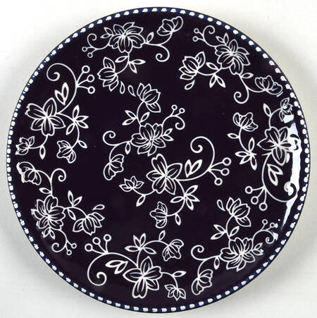 Floral Lace Eggplant Salad Plate