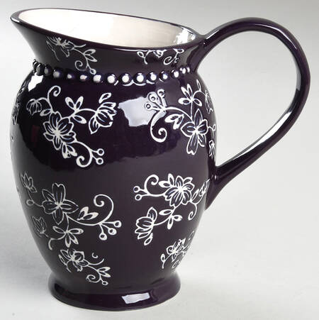 Floral Lace Eggplant 20 Oz Pitcher