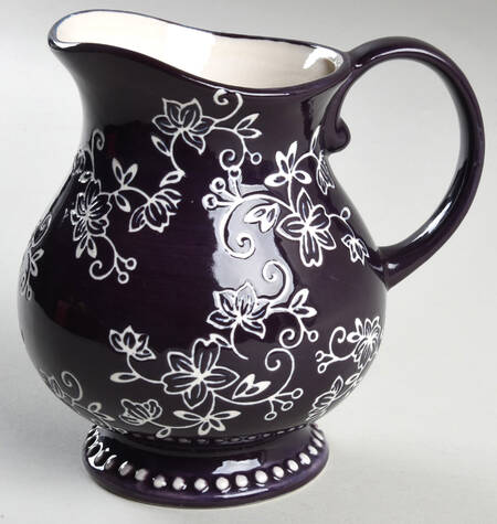 Floral Lace Eggplant 18 Oz Pitcher