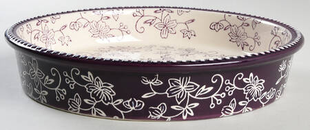 Floral Lace Eggplant 10" Pie Baking Plate