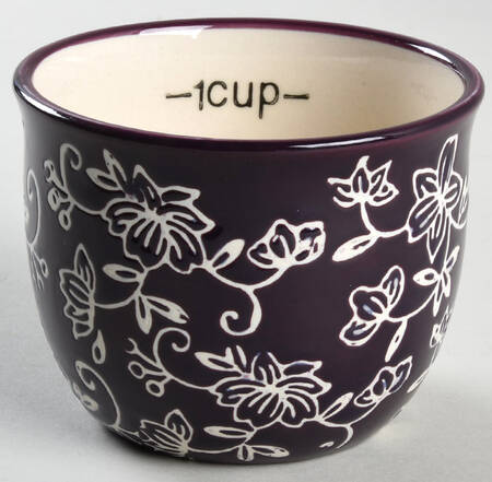 Floral Lace Eggplant 1 Cup Measuring Cup