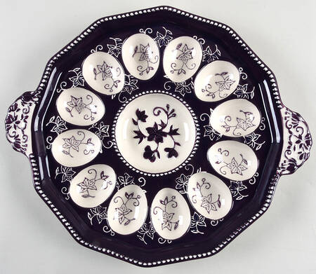 Floral Lace Eggplant Deviled Egg Plate