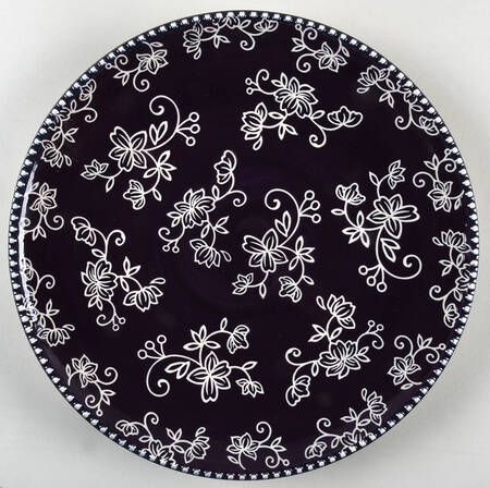Floral Lace Eggplant Dinner Plate