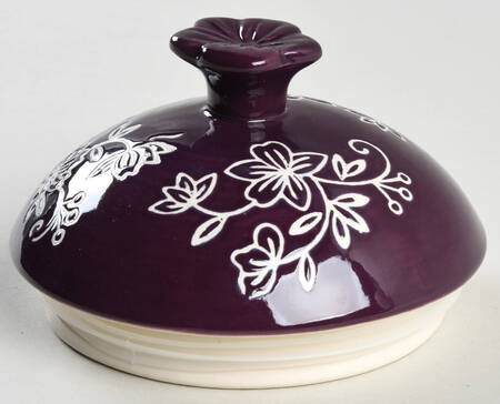 Floral Lace Eggplant Lid for Cookie Jar